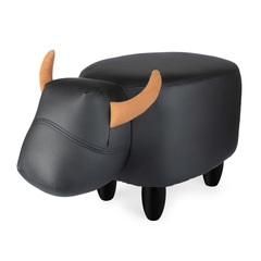 Balvi Sgabello La Vache Colore nero A forma di mucca Game in legno Finta pelle/legno