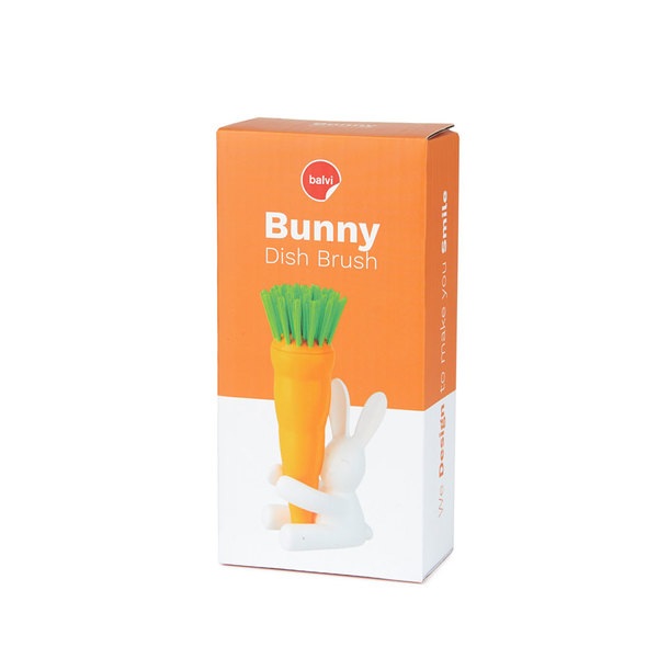 Balvi Spülbürste Bunny Bürste in Form einer Karotte und Halter in Form eines Kaninchens