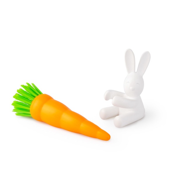 Balvi Spülbürste Bunny Bürste in Form einer Karotte und Halter in Form eines Kaninchens