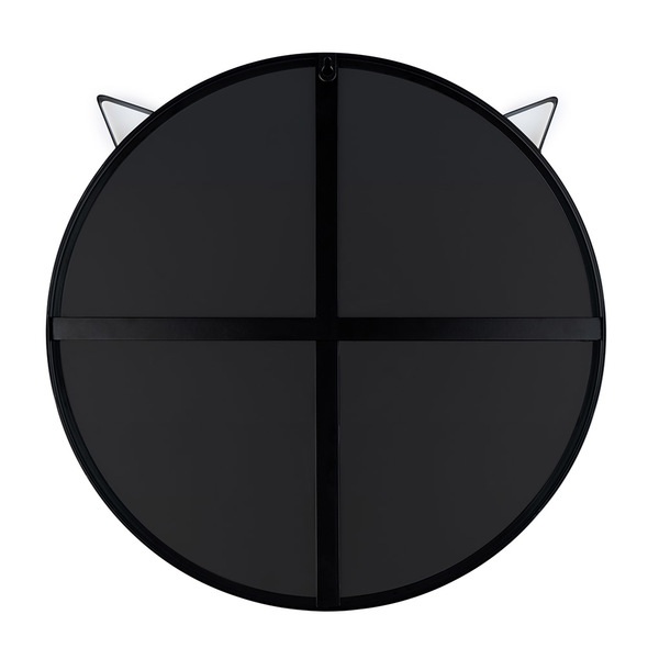 Balvi Espejo pared Cat Espejo redondo con forma de cara de gato Marco negro Metal 48x48GRAN TAMAÑO