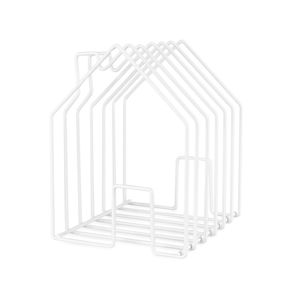alvi Revistero Home Color blanco En forma de casa Gran capacidad para revistas, catálogos o diarios
