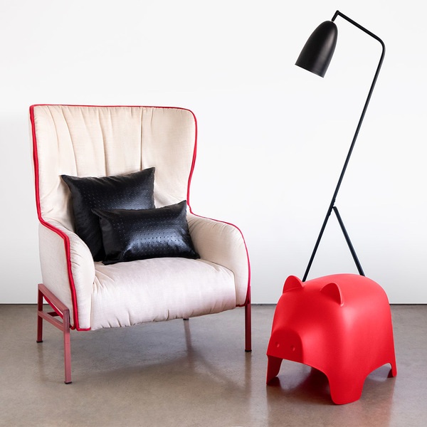 Balvi Stool Piggy Red colour Pig-shaped Footrest For indoor and outdoor PP plastic
