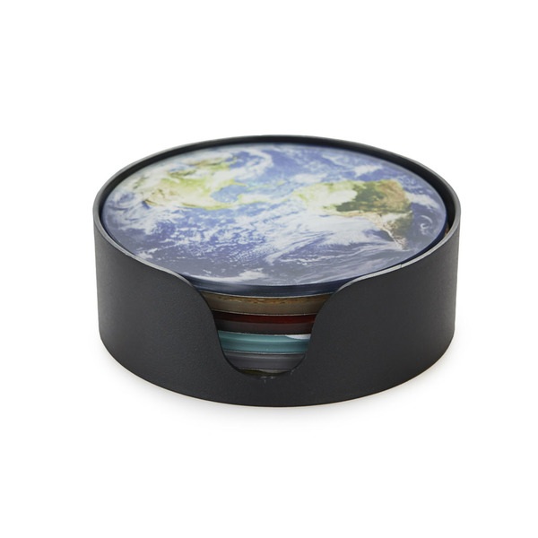 alvi Sottobicchieri Planets Set di 6 sottobicchieri con base per conservarli 6 diversi design raffig