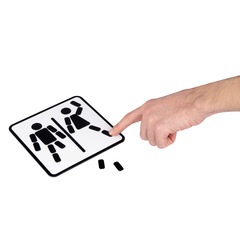 alvi Door plate sign Ladies & Gentlemen Black/White colour Magnetic and adhesive Create your figures