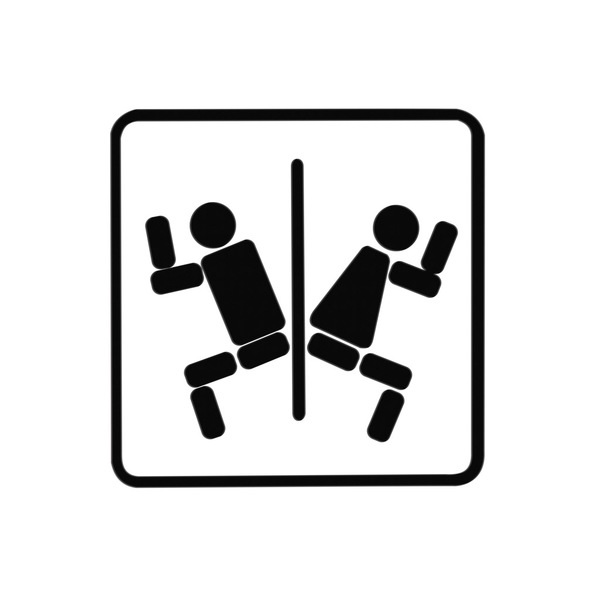 alvi Señal puerta Ladies & Gentlemen Color blanco/negro Magnético Con adhesivos Crea tus figuras Met