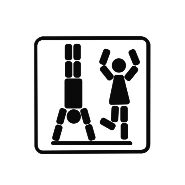 alvi Señal puerta Ladies & Gentlemen Color blanco/negro Magnético Con adhesivos Crea tus figuras Met