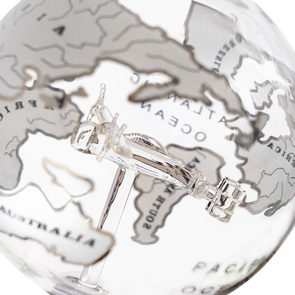 alvi Decantador whisky Globe Con soporte de madera Botella en forma de globo terrestre Con figura de