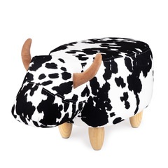 Balvi Stool La Vache Black/white colour Shaped cow Wooden legs Polyester/wood