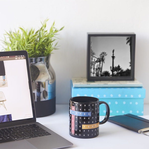 Balvi Mug Alphabet Soup Changes its color! Cup with letters design Capacity: 290ml Ceramic