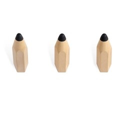alvi Colgador pared Pencil Set de 3 colgadores En forma de lápiz Madera/plástico 12cmDISEÑO DIVERTID
