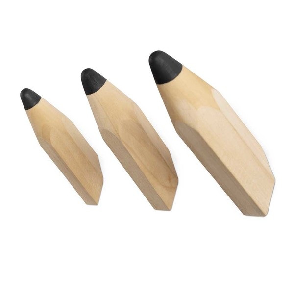 alvi Colgador pared Pencil Set de 3 colgadores En forma de lápiz Madera/plástico 12cmDISEÑO DIVERTID
