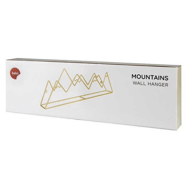 alvi Colgador pared Mountain Color dorado Con forma de montañas Incluye tornillos para pared Hierro