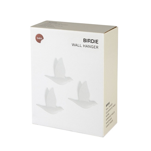 alvi Colgador pared Birdie Color blanco Set de 3 piezas Con forma de pajaro Plástico PS DISEÑO DIVER