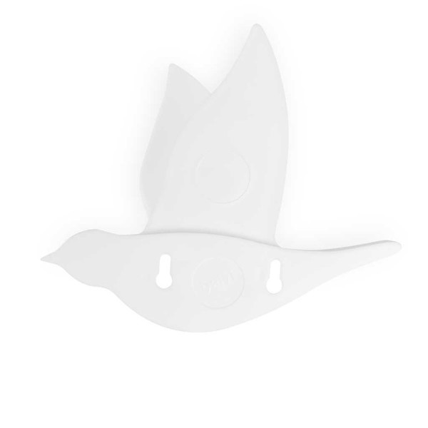 alvi Colgador pared Birdie Color blanco Set de 3 piezas Con forma de pajaro Plástico PS DISEÑO DIVER