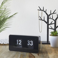 alvi Table clock Flip Clock Black colour Possibility of hanging on the wall retro design ABS plastic