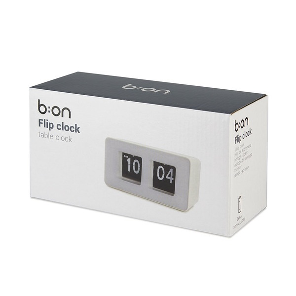 alvi Tischuhr Flip Clock Farbe Weiß Möglichkeit zur Wandbefestigung Retro-Design ABS-KunststoffÄUSSE