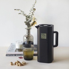 alvi Thermosflasche Home Farbe Schwarz, 1 Liter Mit LCD-Display zur Anzeige der Innen- und Außentemp