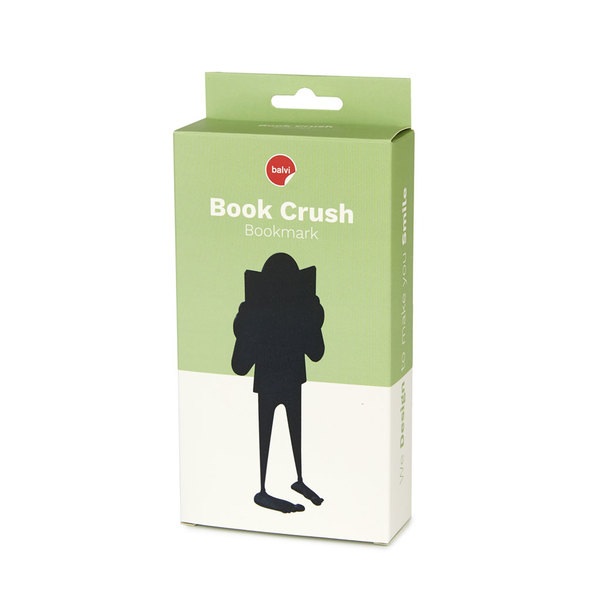 Balvi - Book Crush segnalibro con disegno divertente di un personaggio schiacciato dal libro