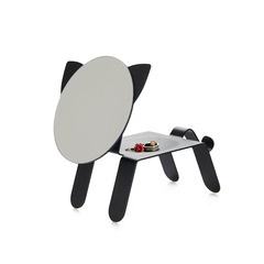 alvi Espejo de sobremesa Cat Color negro En forma de gato Con bandeja para dejar joyas, monedas u ot