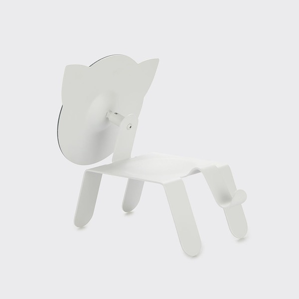 alvi Espejo de sobremesa 27211 Color blanco En forma de gato Con bandeja para dejar joyas, monedas u