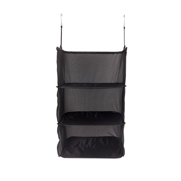 alvi Estantería plegable de viaje Tidy Color negro 3 niveles Ideal para maleta de mano Poliéster 75x