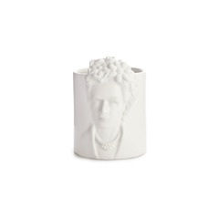 alvi Porta matite Frida Colore bianco Portamatite da scrivania inspirato alla pittrice Frida Ceramic