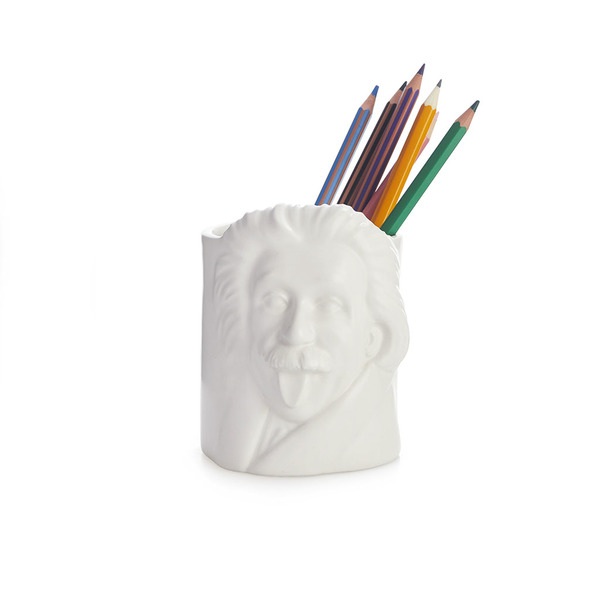 alvi Porta matite Einstein Colore bianco Portamatite da scrivania inspirato alla pittrice Einstein C