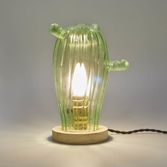 alvi Tischlampe Cactus Mexico Grün In Form eines Kaktus Gedrilltes nylon-verstärktes Kabel Glühbirne