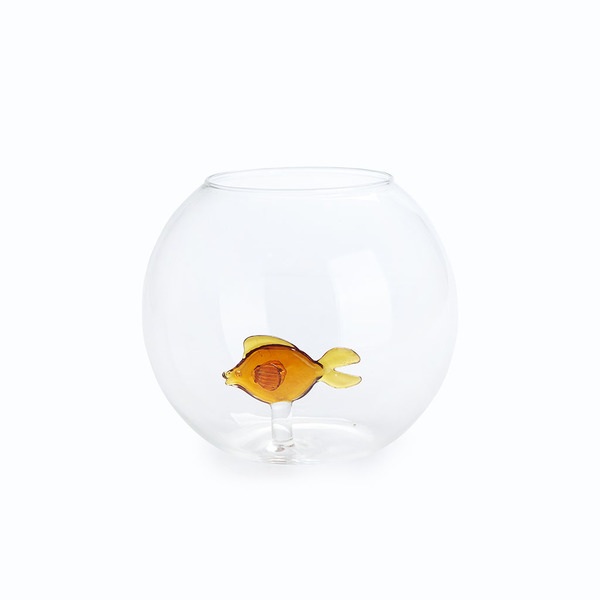 Balvi Jarrón Fish Florero Con la figura de un pez Vidrio Borosilicato 13x15(dia) cm DISEÑO DIVERTIDO