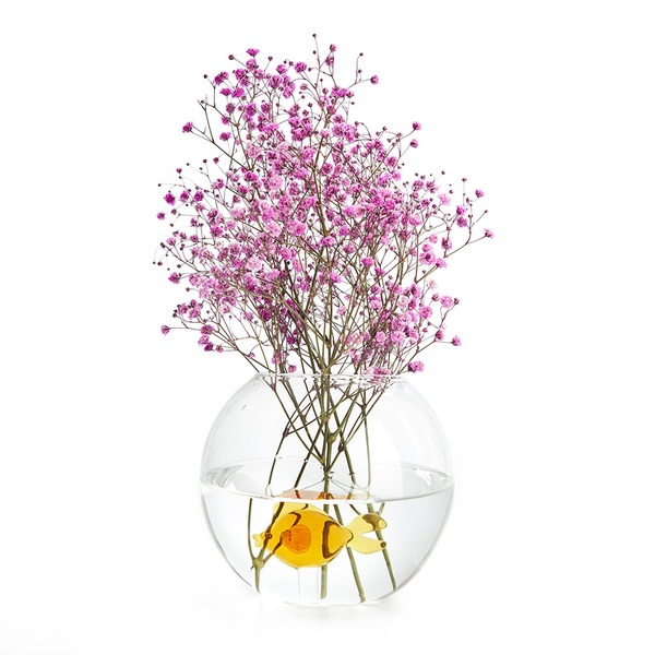 Balvi Jarrón Fish Florero Con la figura de un pez Vidrio Borosilicato 13x15(dia) cm DISEÑO DIVERTIDO