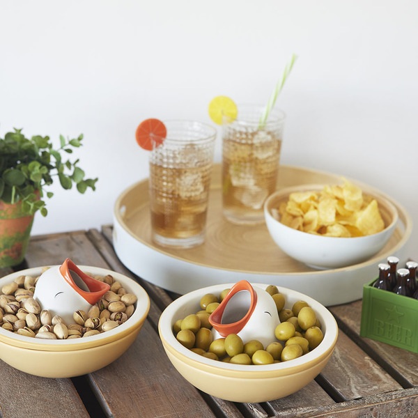 alvi Cuenco aperitivo Hungry Bird Con compartimento interior para cáscaras de frutos secos o huesos