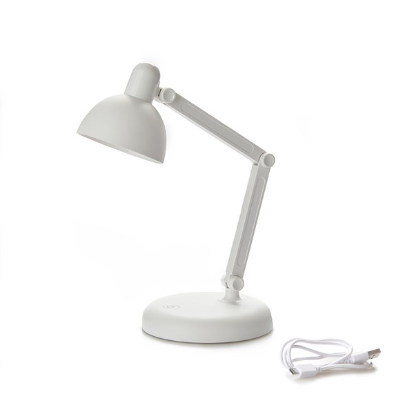 alvi Lámpara de mesa Flexo Color blanco Con cable USB Encendido gradual sensible al tacto Plástico A
