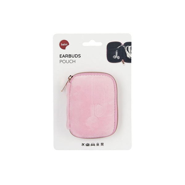 alvi Etui Earbuds Couleur rose Doux Avec compartiment intérieur et un système d'enroulement facile p
