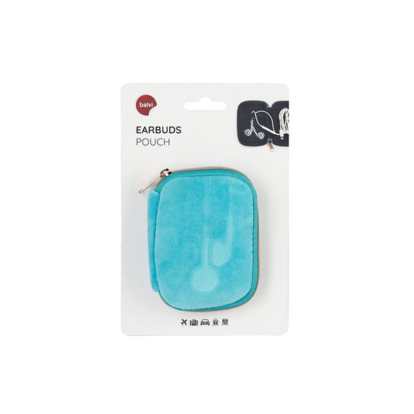 alvi Estuche Earbuds Color azul Suave Con compartimento interior y sistema de enrollado fácil para c
