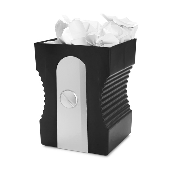 alvi Papelera Sharpener Color negro papelera de reciclaje Complemento ideal para tu zona de estudio