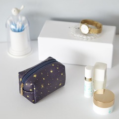 alvi Mini beauty case Starry Colore blu navy Con cerniera Per trucchi, piccoli oggetti, gioielli o m