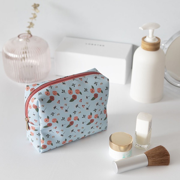 alvi Bolsa cosméticos Bloom Color azul Con cremallera Ideal para llevar cosméticos y otros complemen