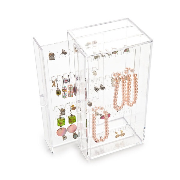 alvi Joyero Arteaga Transparente Gran capacidad Para pendientes, pulseras y collares Diseño elegante