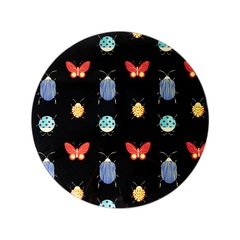 alvi Beistelltisch Bugs Schwarz Mit Holzbeinen Glas mit Insektenaufdruck Holz/Glas 41 x 40 x 40 cmVI