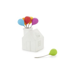 alvi Tenedor aperitivo House Balloon Color blanco Tenedores de acero inoxidable Para postres y aperi