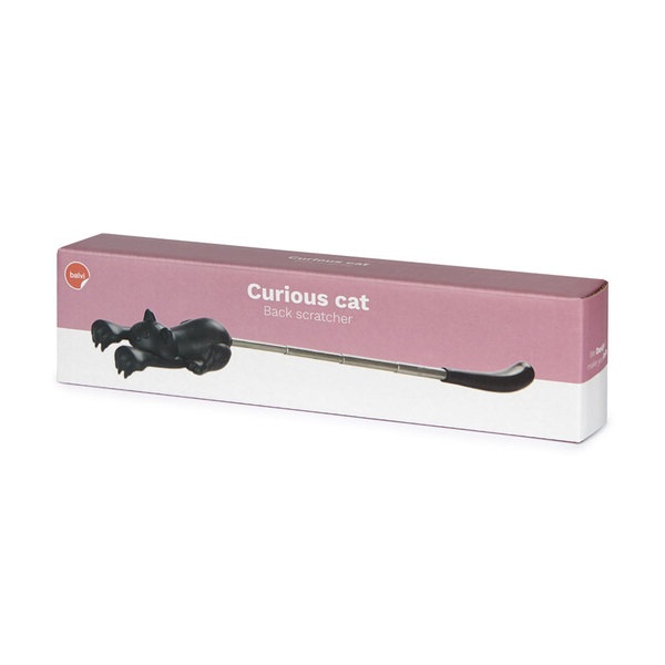 alvi Kratzhilfe Curious Cat Farbe Schwarz Kratzhilfe für den Rücken, ausziehbar Lustiges Design in F