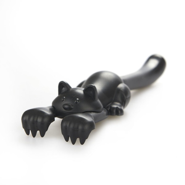 alvi Kratzhilfe Curious Cat Farbe Schwarz Kratzhilfe für den Rücken, ausziehbar Lustiges Design in F