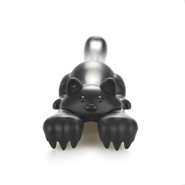alvi Kratzhilfe Curious Cat Farbe Schwarz Kratzhilfe für den Rücken, ausziehbar Lustiges Design in F