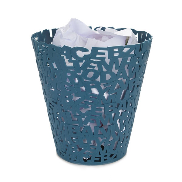 alvi Papierkorb Letters Farbe Blau Origineller Papierkorb aus zusammengefügten Buchstaben Ideal für