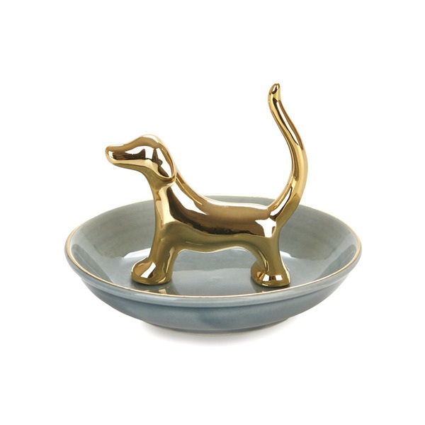 alvi Porta anillos Bassotto Color dorado Decora tu dormitorio con este original anillero en forma de