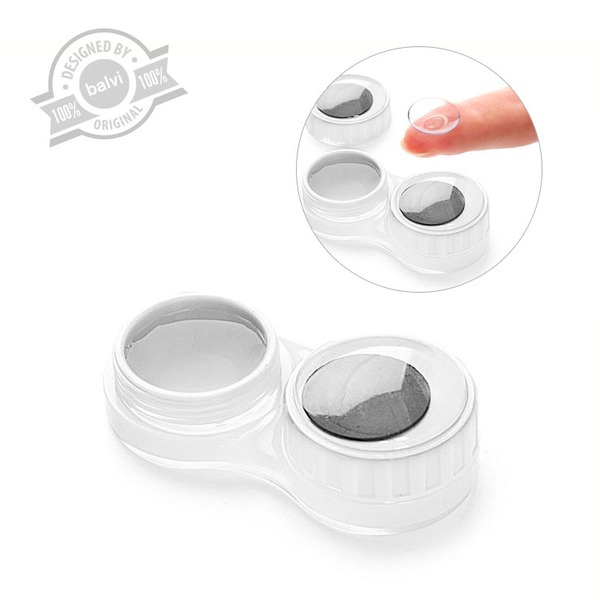 alvi Estuche para lentillas Googly Color blanco Diseño divertido en forma de ojos Plástico ABS/plást