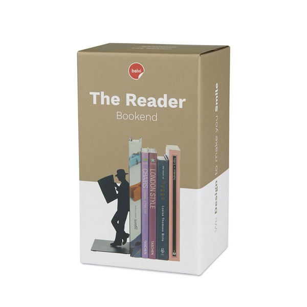 Balvi - The Reader Schwarze Buchstützte aus Metall