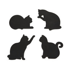 alvi Coasters Cat Black colour Original Set of 4 coasters in the form of cats They include magnets s