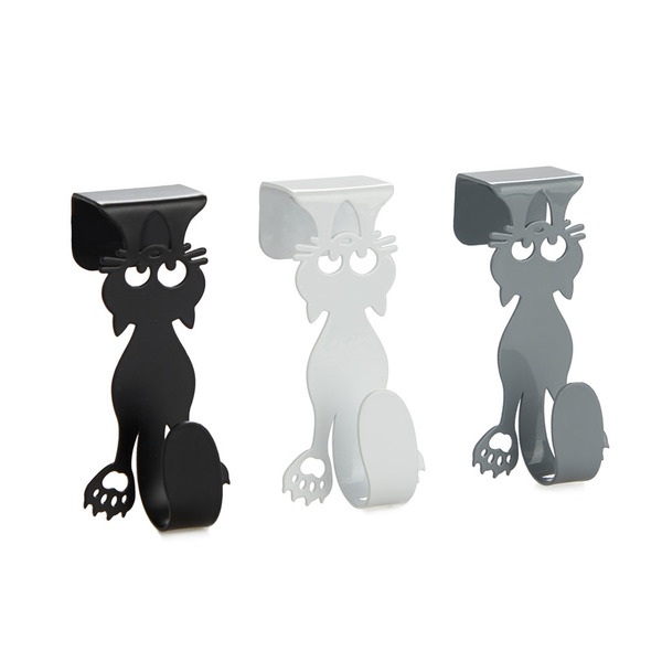 alvi Gancio cassetto Curious cat Colore grigio, bianco e nero Ganci appendi canovacci per anta armad
