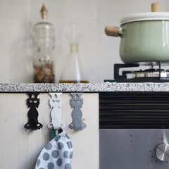 alvi Gancio cassetto Curious cat Colore grigio, bianco e nero Ganci appendi canovacci per anta armad